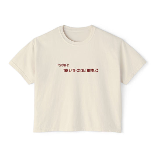 "Powered by The Anti-Social Humans" Minimalist Women Graphic Tee